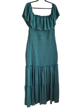 Baltic Born Amalfi Smocked Maxi Dress Green 2XL
